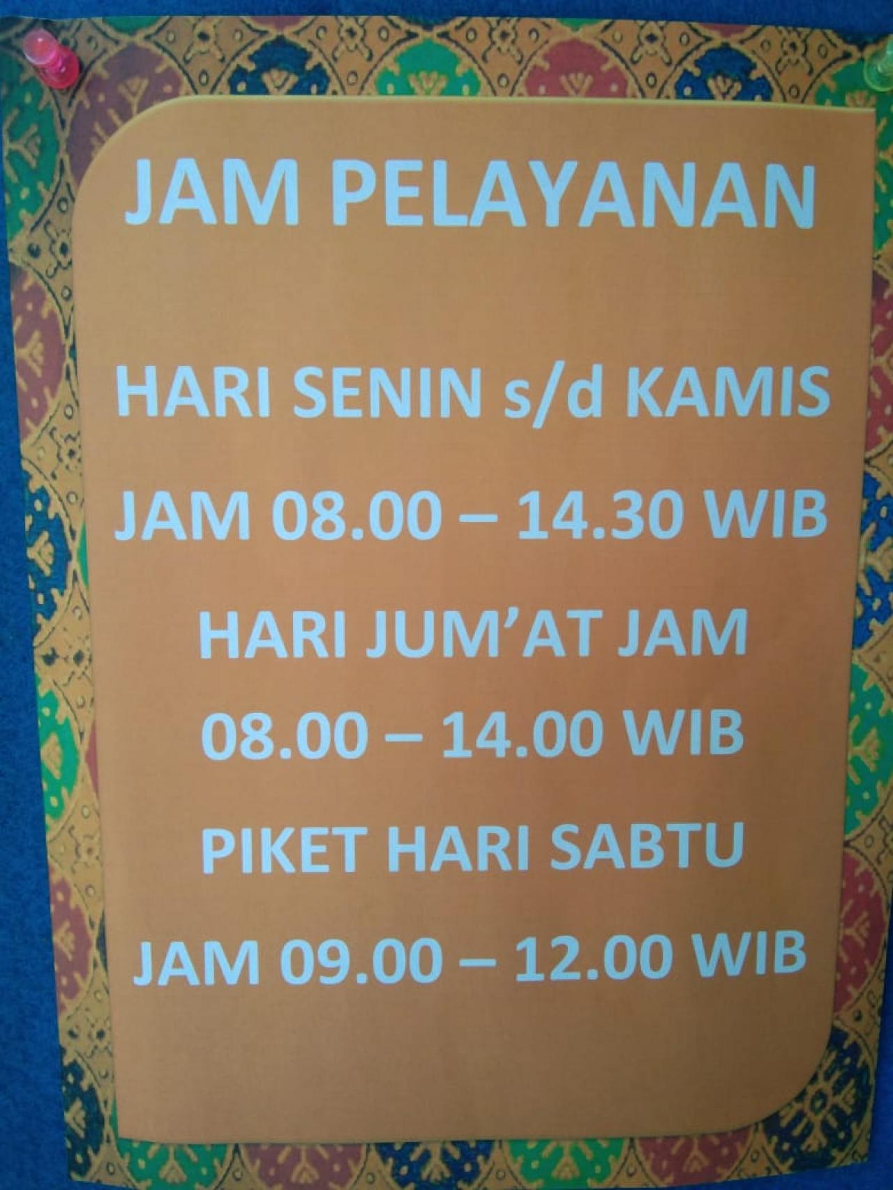 JAM PELAYANAN Dinas Kependudukan Dan Pencatatan Sipil Kota Pekalongan